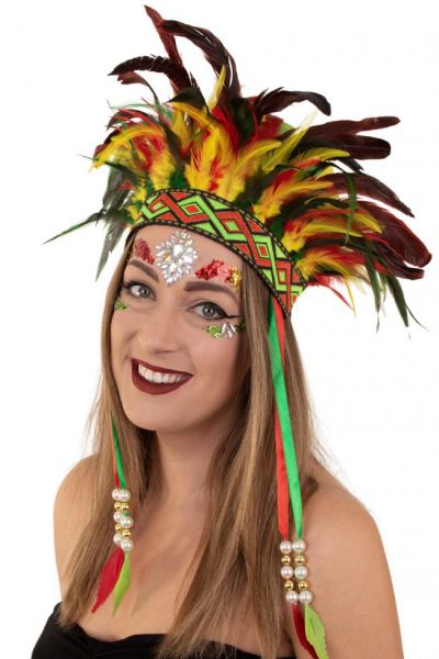 Indianer Tanz Federschmuck Fasching