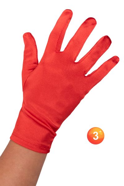 Kurze Opernhandschuhe rot Satin