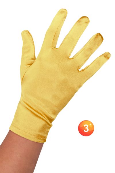 Kurze Opernhandschuhe gold Satin