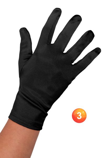 Kurze Opernhandschuhe schwarz Satin