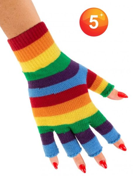 Fingerlose Handschuhe Regenbogen