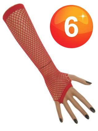 Netzhandschuhe Fingerlos rot lang