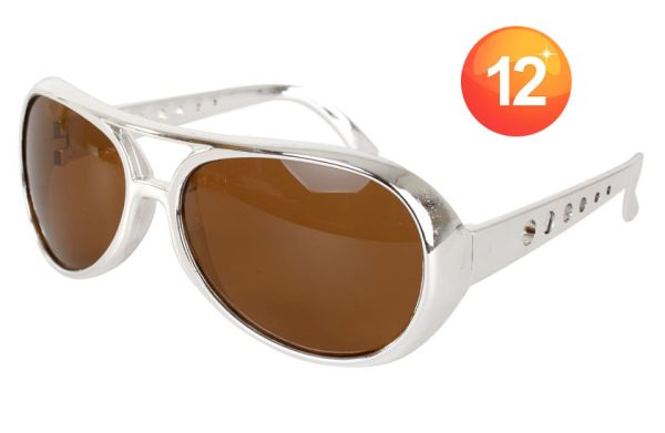 Elvis Rapper Brille Silber