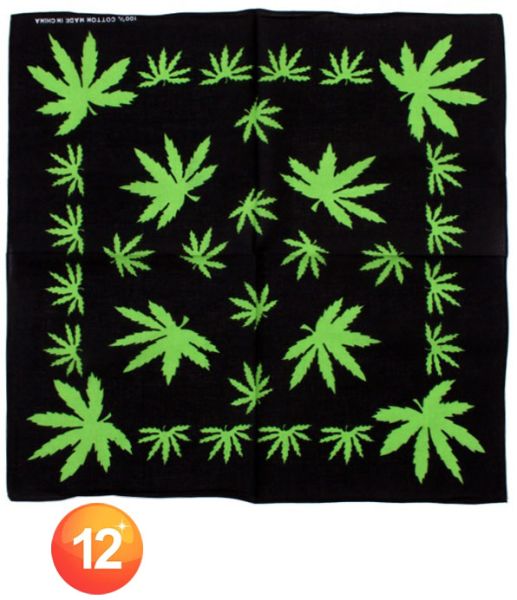 Bandana Taschentuch mit Weed Blatt