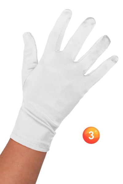 Kurze Opernhandschuhe weiß Satin