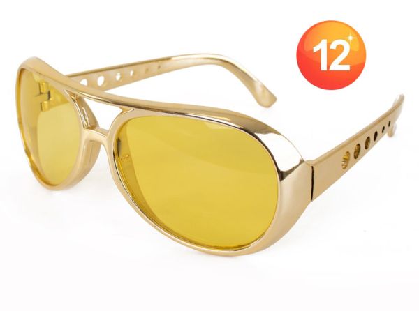 Elvis Rapper Brille gold